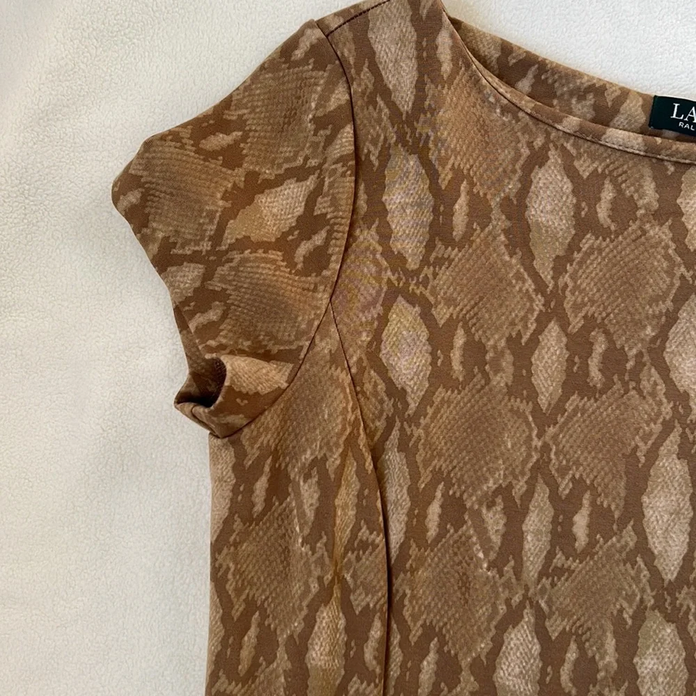 Lauren Ralph Lauren Brown Snake Print Dress - Picture 6 of 8